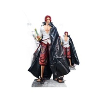 Figurine d'action en PVC de grande taille Shanks aux cheveux rouges, 67 cm, décoration d'anime japonaise, modèle de statue GK avec emballage d'origine, unisexe