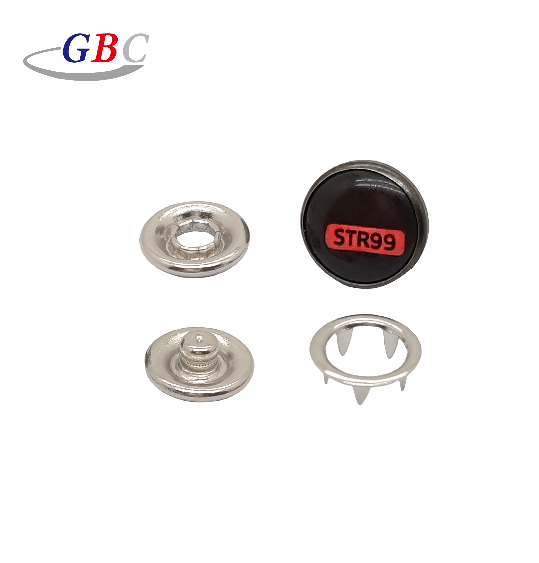 OEM high-quality Fancy customize Stainless steel silk logo prong snap button for Coat Jacket garment accessories