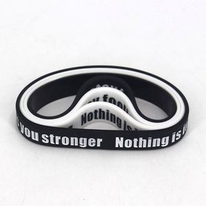 สายรัดข้อมือซิลิโคนยางพิมพ์ลายคำคมสร้างแรงบันดาลใจ งานฝีมือแบบ Debossed ของขวัญสำหรับนักกีฬา ปรับแต่งได้ - Product Image 2