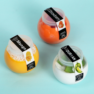 160ml/210ml Vide Rond <span class=keywords><strong>Boule</strong></span> Sphérique Conteneurs Yaourt Mousse Confiture Pot En <span class=keywords><strong>Plastique</strong></span> avec Couvercles Lait Pudding Bouteille Gelée Planète Tasses - Product Image 2