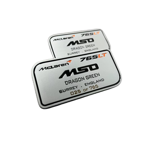 Logotipo de Marcas de Automóviles, Placa de Identificación de Aluminio, Placa de Metal Decorativa con Logotipo para <span class=keywords><strong>Mclaren</strong></span> <span class=keywords><strong>765LT</strong></span>, 2018-, 14NA428RP - Product Image 1