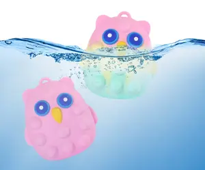 Нетоксичная силиконовая плавающая игрушка Сова для детской ванны, плавающий мяч для купания, игрушка для детской ванны, мячи-антистресс