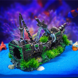 Hotverkopende simulatie oorlogsschip <span class=keywords><strong>aquarium</strong></span> visbak landschapsdecoratie schuilplaats ornamenten grensoverschrijdende hars schipwrak kleine doos - Product Image 2