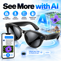 Lunettes Intelligentes IA avec Caméra 8MP, Photos 32MP, Appel Vidéo 1080P, Transfert WiFi, Activation Vocale, Traduction 10 Langues, IP66, Recharge Magnétique