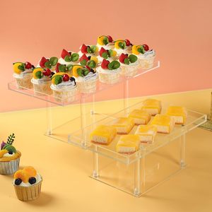 Espositore da tavolo trasparente per Dessert Set espositori per alimenti in acrilico alzate per Buffet per pasticceria e frutta - Product Image 5