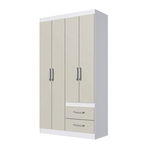 Armoire moderne Decibel DB-RP3420 BC ESSENTIAL 4 portes 2 tiroirs Meuble de chambre à coucher en aggloméré Blanc/Cristalo - Product Image 2