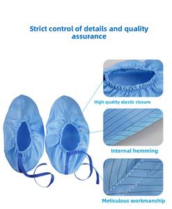נעל אנטי-רטש מכסה פוליאסטר לשימוש חוזר עבור חדרים נקיים עם אבק - Product Image 3
