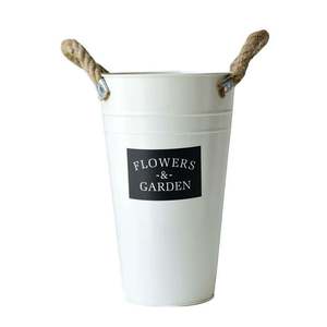 <b>Flowers</b> & Garden Tin Bucket Vase Off White Indoor Home Decor <b>Artificial</b> <b>Flower</b> Arrangement - Product Image 5