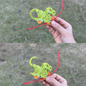 Vente en gros <span class=keywords><strong>Lanceur</strong></span> drôle en forme de dinosaure pour garçon Toupies à tirer Jouet gyroscopique à tirer - Product Image 4