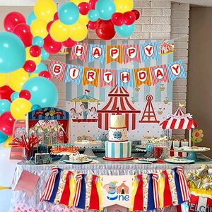 Kit de Decoración para Primer Cumpleaños con Temática de Circo y <span class=keywords><strong>Carnaval</strong></span>, para Baby Shower de Niños y Niñas, Artículos para Fiestas de Animales con Arpillera Colorida - Product Image 6