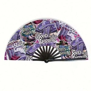Abanico Plegable de Bambú Personalizado con Logotipo Impreso BSBH, Abanico Grande de 13 Pulgadas con Sonido Fuerte, Sublimación, Portátil para Fiestas - Product Image 6