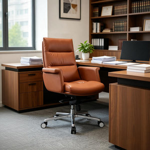 Chaise de bureau de direction ergonomique en cuir PU moderne pour le travail - Product Image 2