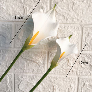 Yüksek Kaliteli El Yapımı PU Yapay Büyük Calla Zambakları Gerçek Dokunuşlu Beyaz Mor Çiçekler Düğün Ev Partisi Dekorasyonu İçin - Product Image 3