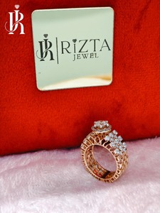 แหวนเพชรเพาะเลี้ยงแบบวินเทจ ทอง 14k ทรงกลมเจียระไนบริลเลียนท์ สี D สำหรับผู้หญิง RIZTA JEWELS - Product Image 6
