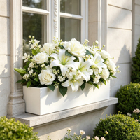 Ramo Mixto de Lirios y Rosas de Seda, Regalo Romántico, Diseño Floral, Arreglo en Jarrón, Centro de Mesa para Bodas, Decoración de Interiores para el Hogar