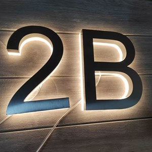 <span class=keywords><strong>Led</strong></span> nhà năng lượng mặt trời số ánh sáng chữ dấu hiệu ngoài trời thép không gỉ quảng cáo chiếu sáng tấm cửa cho trung tâm bệnh viện - Product Image 2