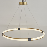 Lustre LED simple de style nordique, en forme d'anneau, luminaire suspendu au plafond