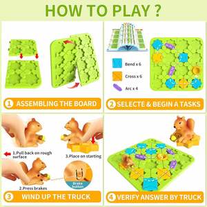 Jeux de société STEM : Casse-tête de construction de pistes pour enfants – 118 défis – Blocs de construction logiques pour développer la pensée (Écureuil) - Product Image 6