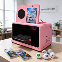 Nouveaux articles : Mini imprimante UV rose à écran tactile, machine d'impression à plat couleur CMYKW pour balles de golf et coques de téléphone