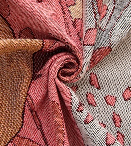Châle-plaid rose haut de gamme à imprimé léopard jungle pour l'automne, avec pompons ; Couverture décorative inspirée des peintures à l'huile, Cobijas - Product Image 4