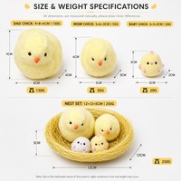 Peluche Poussin Moelleux à Remontée Lente, Jouet Sensoriel Anti-Stress, Décoration de Bureau, Cadeau de Fête
