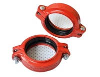Raccords de tuyauterie rainurés en fonte ductile peinte, fournis directement par l'usine, avec raccords rigides/flexibles pour systèmes de protection incendie