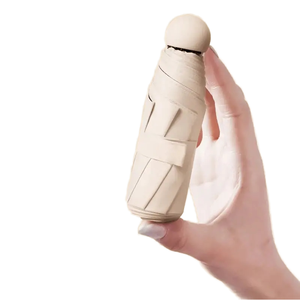 Parapluie de voyage manuel compact à cinq plis avec étui, cadre métallique, coupe-vent, protection solaire, impression de logo, promotionnel, personnalisé, en tissu nylon 190T - Product Image 5