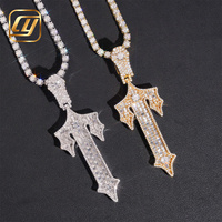 Bijoux fins, Diamant de laboratoire, Bijoux Hip Hop, CHOYUE, Or véritable 10K 14K, Pendentif croix Hip Hop Iced Out Buss Down