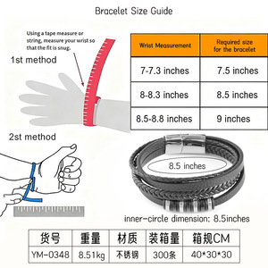 Men's Multi Layer Braided <b>Leather</b> <b>Bracelet</b> Stainless Steel Magnetic Clasp 7.5 8.5 9 Inches Gift Jewelry - Product Image 4