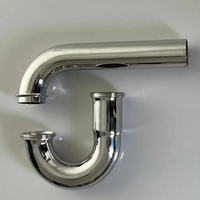 Siphon de lavabo rond en acier inoxydable 304 chromé pour hôtel moderne, ensemble de siphon de vidange G 1 1/4 pour lavabo