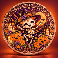 Pièce de monnaie en cuivre pur 999 de 1 oz, artisanat métallique, boîte cadeau personnalisée de dessin animé d'Halloween, impression UV en relief 3D, souvenir de collection