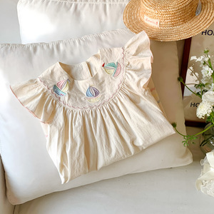 1 Pcs Custom Tag Floral Cotton Summer Infant Toddler Children Clothes <strong>Kids</strong> Girls Ruffled <strong>Dress</strong> - Product Image 5