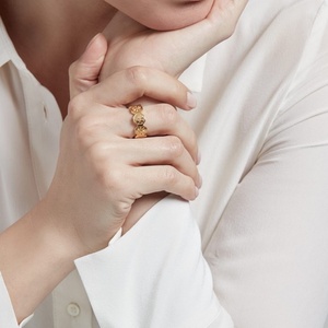 Anillo de Estrella del Norte de Acero Inoxidable Antialérgico al por Mayor de Fábrica, Anillos Delicados de Zirconia Chapados en Oro, Joyería - Product Image 2