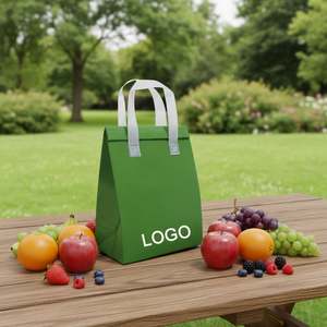 Sac isotherme personnalisé pour emporter les repas, imperméable, résistant à l'huile, portable, non tissé, sac thermique pour aliments - Product Image 1