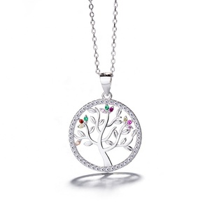 Yaeno vente en gros 925 en <span class=keywords><strong>argent</strong></span> Sterling <span class=keywords><strong>arbre</strong></span> <span class=keywords><strong>de</strong></span> <span class=keywords><strong>vie</strong></span> collier bijoux CZ Multi pierre <span class=keywords><strong>arbre</strong></span> <span class=keywords><strong>pendentif</strong></span> - Product Image 6