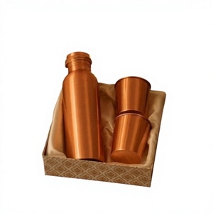 <b>Copper</b> <b>Bottle</b> with 2 Drinking Glasses | Premium Gift Box Set | Wholesale Supplier - Product Image 1