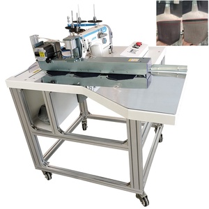 Máquina de coser industrial automática programable de pespunte recto para dobladillos de bolsillos de jeans, de cama plana, con motor de alta velocidad - Product Image 1