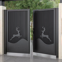 Porte en alliage d'aluminium durable, anti-corrosion, à ouverture automatique, design sur mesure de style français