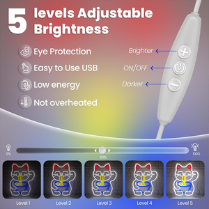 Letrero de Neón Personalizado de Gato de la Suerte con Ramen, Entrega Rápida, para Pared, LED, para Dormitorio, Bar, Sala de Juegos, Regalo Divertido para Amantes del Anime, Fanáticos de la Comida - Product Image 4