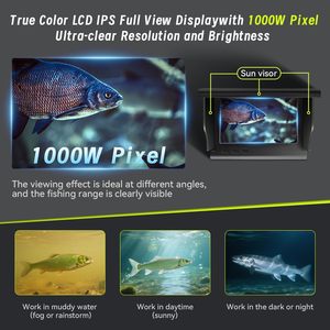 EYEWA V1 Cámara de Pesca de Alta Calidad con <span class=keywords><strong>Detector</strong></span> de Peces de 20M y 1000TVL, Monitor LCD de 4.3 Pulgadas, Visión Nocturna LED de 180 Grados y 12 Piezas, Impermeable - Product Image 5