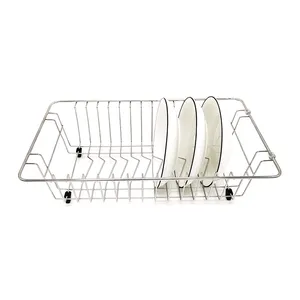 Custom Drainer 304 Stainless Steel wire mesh tray basket Dish Drying Rack for Kitchen Cabinets