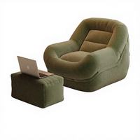 Kursi Sofa Lantai Kain Corduroy Nyaman Gaya Tatami Mini Couch untuk Kamar Tidur Ruang Tamu Balkon Sofa Tunggal Santai