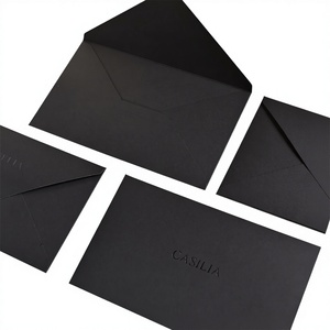 بطاقات تهنئة فاخرة من الورق المقوى بتصميم عتيق أسود مع مغلفات، مثالية للأعمال الصغيرة - Product Image 3