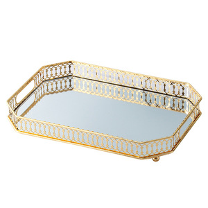 Bandeja de Almacenamiento Metálica de Estilo Europeo, Forma Poligonal, Color Dorado, Tipo Vertical, Multifuncional, Decoración para el Hogar, Regalo JH022 - Product Image 5