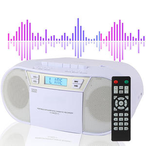 Boombox rétro portable <span class=keywords><strong>CD</strong></span>/<span class=keywords><strong>cassette</strong></span>, <span class=keywords><strong>radio</strong></span> AM/FM avec double haut-parleur et télécommande pour la maison et l'apprentissage - Product Image 6