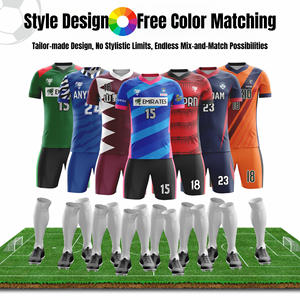 Conjunto de Uniforme de Futebol Personalizado de Alta Qualidade com Logotipo, Nome e Número para Adultos e Crianças – Camisa e Shorts para Treino e Jogo - Product Image 2