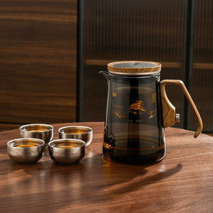 Nouvel ensemble théière à induction magnétique sans tige 2026 avec infuseur et pot intérieur tout en verre pour usage domestique, pour filtrer et infuser le thé - Product Image 4