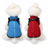 Veste imperméable pour chien avec harnais, manteau chaud doublé de polaire, gilet réfléchissant coupe-vent pour l'hiver, pour chiens de petite, moyenne et grande taille