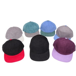Gorra de Béisbol de Pana Unisex, Color en Contraste, Hilo de Algodón Lavado, Gorra Casual de Ala Plana, Estilo Hip Hop - Product Image 2