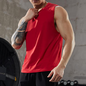 T-shirt 2025 estiva da <span class=keywords><strong>uomo</strong></span> nuovo stile Casual ad asciugatura rapida in seta di ghiaccio a maglia senza maniche per la corsa Fitness - Product Image 1